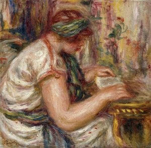 Frau in arabischer Kleidung beim Lesen von Pierre Auguste Renoir