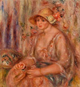 Frau im Musselinkleid von Pierre Auguste Renoir