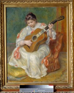 Frau spielt Gitarre von Pierre Auguste Renoir