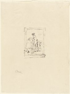 Frau mit Weinrebe, 2. Variante von Pierre Auguste Renoir