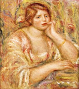 Frau mit Hand am Gesicht, 1919 von Pierre Auguste Renoir
