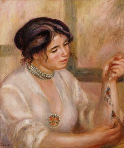 Frau mit einer Halskette von Pierre Auguste Renoir