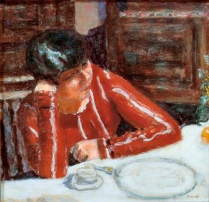 Das rote Mieder - Marthe Bonnard von Pierre Bonnard