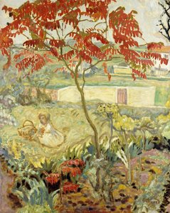 Der Garten und der rote Baum von Pierre Bonnard