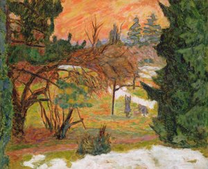 Die Wäscheleine im Park von Le Grand-Lemps, ca. 1917 von Pierre Bonnard