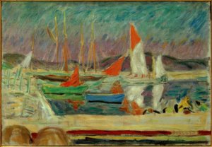 Segelboote im Hafen von Saint-Tropez von Pierre Bonnard