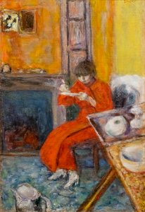 Frau im roten Bademantel von Pierre Bonnard