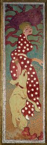 Frau im Kleid mit weißen Punkten (1891) von Pierre Bonnard