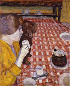 Gelb und Rot (Das rot karierte Tischtuch); Jaune et Rouge (La Nappe aux Carreaux Rouges) von Pierre Bonnard