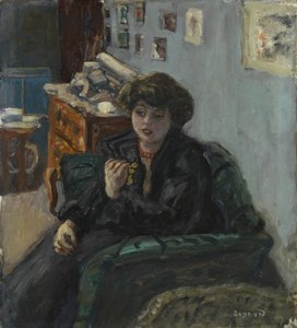 Junge Frau in einem Innenraum, ca. 1906