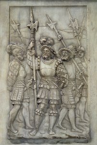 Hellebardiere, Detail vom Grab von Franz I. und Claude de France, in Auftrag gegeben 1548