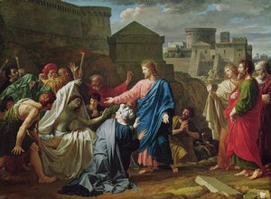 Jesus erweckt den Sohn der Witwe von Naim von Pierre Bouillon