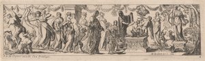 Weiblicher Satyr mit Kindern auf einem Altar