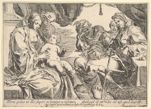 Heilige Familie mit Heiligen, 1610-1642 von Pierre Brebiette