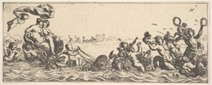 Zwei Frauen sitzen in einer Muschel von Pierre Brebiette
