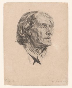 Kopf eines alten Mannes mit geschlossenen Augen, nach rechts gedreht von Pierre Charles Ingouf