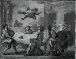Sancho Panza wird in einer Decke geworfen, 1723-1724