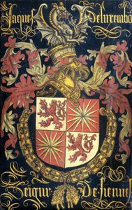 Schild von Jakob von Luxemburg (nach 1441-88), Herr von Fiennes, als Ritter des Ordens vom Goldenen Vlies von Pierre Coustain (attributed to)