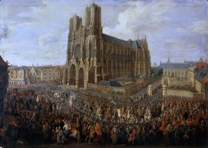 Kavalkade von Ludwig XV. nach seiner Krönung, 26. Oktober 1722 von Pierre Denis II Martin