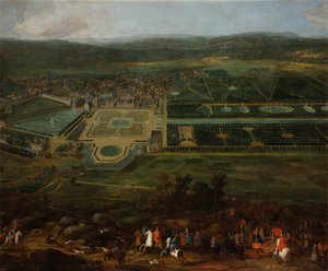 Ansicht des Château de Fontainebleau, 1718-1725 von Pierre Denis II Martin