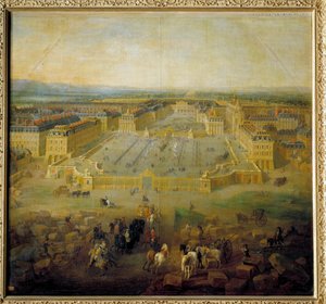 Ansicht des Schlosses von Versailles von der Küste des Place d