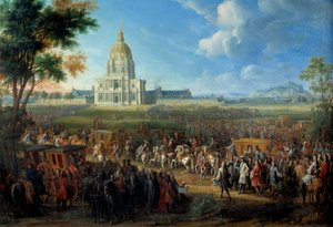 Besuch von König Ludwig XIV. in der Kirche des Royal Hotel des Invalides von Pierre Denis Martin