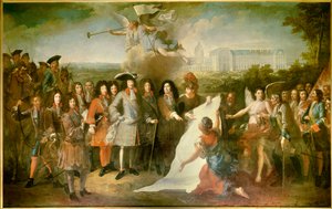 Präsentation des Plans des Royal Hote des Invalides an Louis XIV. durch den Marquis de Louvois von Pierre Dullin