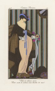 Entwurf für ein Samtkleid, aus Costumes Parisien, veröffentlicht 1913