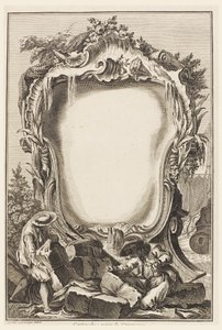 Kartusche für den Handel (Kartusche umgeben von Elementen des Seehandels) von Pierre Edme Babel
