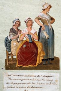 Französische Revolution: Jakobinerstrickerinnen oder Robespierre. Wir gaben diesen Frauen Geld, um zum Jakobinerclub zu gehen. von Pierre Etienne Lesueur