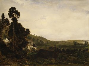 Eine alte Kapelle in einem Tal, ca. 1835 von Pierre Etienne Theodore Rousseau