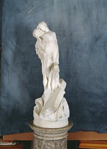 Figur des Todes, die eine weibliche Nackte umarmt von Pierre Eugene Emile Hebert