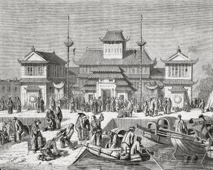 China, Shanghai, Zollhaus von Shanghai, Gravur