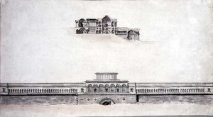 Entwurf für einen neoklassizistischen Palast von Pierre Francois Leonard Fontaine