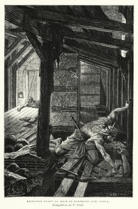 Emir-Feir ergreift mit Gewalt die Hand von Bohemond (Stich)