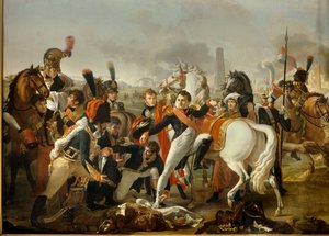 Napoleon I., verwundet vor Regensburg, wird vom Chirurgen Yvan behandelt, 23. April