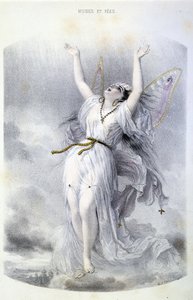 Fee: La Peri - in „Les femmes mythologiques“, von Mery und Foelix, Illustration von G. Staal, Ed. von Gouet von Pierre Gustave Eugene Staal