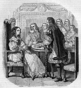 Besuch von Königin Christine von Schweden (1626-1689) bei der Académie Française in Paris in Anwesenheit von Kardinal Richelieu. Gravur von G. Staal von Pierre Gustave Eugene Staal