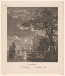 Nächtliche Landschaft mit Schiffen an der Küste von Pierre Jacques Duret