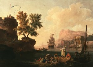 Mittelmeerhafen-Szene, ca. 1763 von Pierre Jacques Volaire
