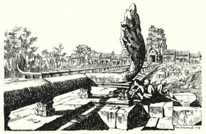 Im Park von Angkor Vat, die westlichen Gopuras
