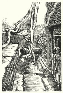 Im zweiten Stockwerk, Baphuon (Gravur) von Pierre Jeannerat de Beerski
