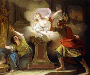 Aeneas verfolgt Helena im Tempel der Vesta von Pierre Lacour