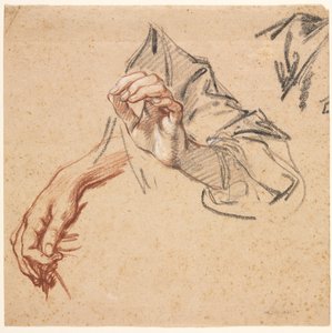 Studie von Händen (recto), Skizze einer Hand (verso), 1700er Jahre