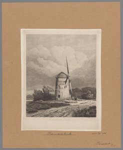 Ansicht der Steenmolen oder Rembrandts Mühle in Koudekerk aan den Rijn von Pierre Louis Dubourcq