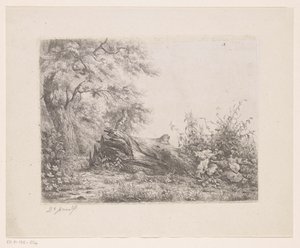 Umgestürzter Baum am Waldrand von Pierre Louis Dubourcq