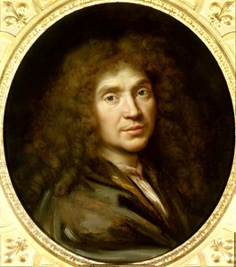 Porträt von Molière (1622-1673) Jean Baptiste Poquelin. Öl auf Leinwand. Gemälde von Pierre Mignard (1612-1695) um 1658. Chantilly, Musée Condé