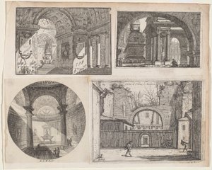Vorhalle vor einem runden Tempel