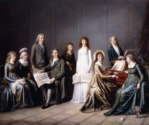 Porträt von Johann Burki, Generalbevollmächtigter des Kantons Bern, und seiner Familie, 1797 von Pierre Nicolas Legrand