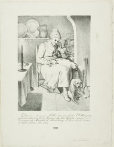 Skizze von Jean-Jacques Rousseau (recto); Waldszene (verso) von Pierre Nolasque Bergeret